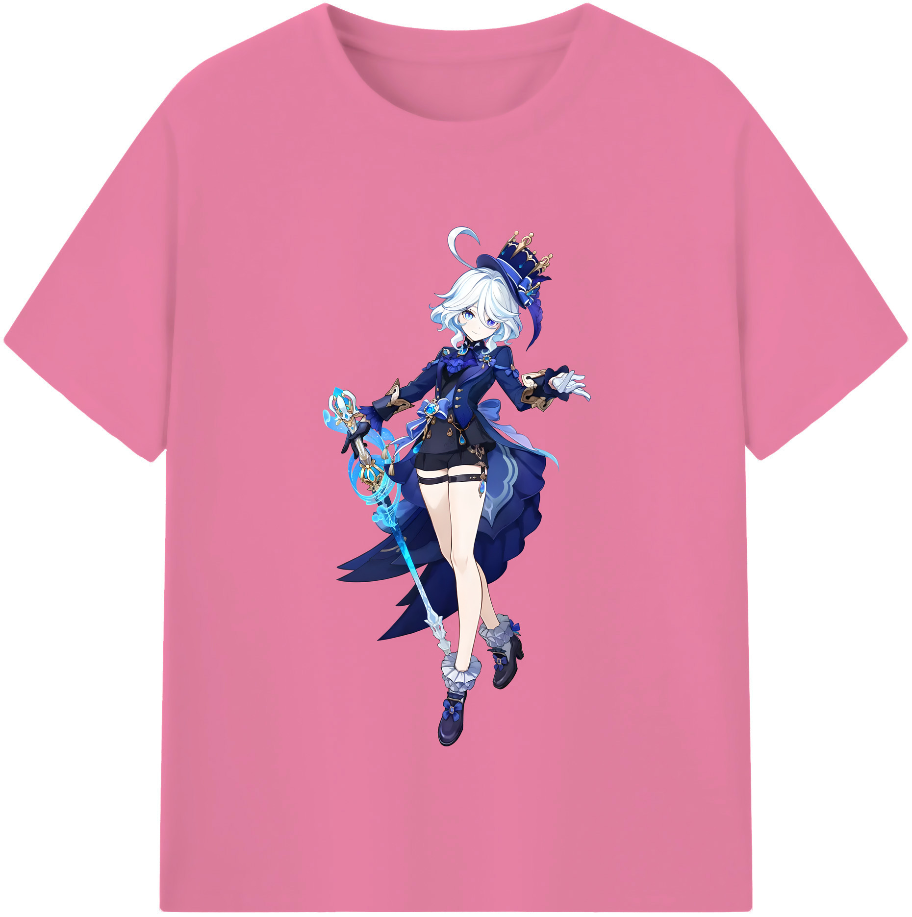 げんし神 フリーナ genshin Furina 綿100％半袖Tシャツ（フロントプリント）